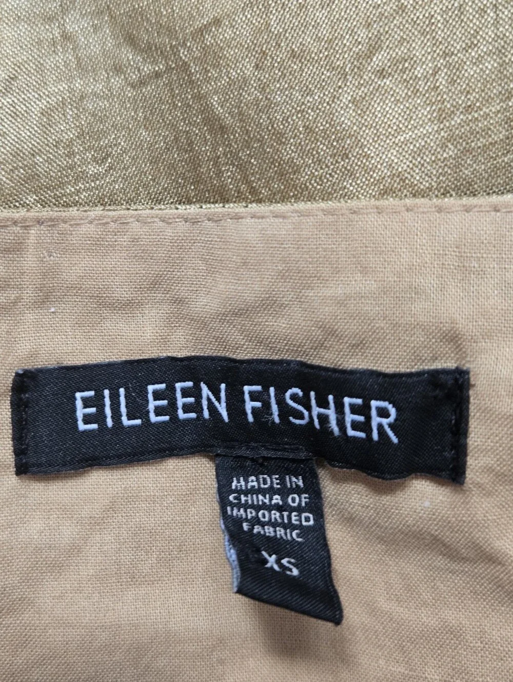 Eileen Fisher 100% Silk Shimmery Tan-Gold Camisole Top. Size XS - Picture 9 of 12